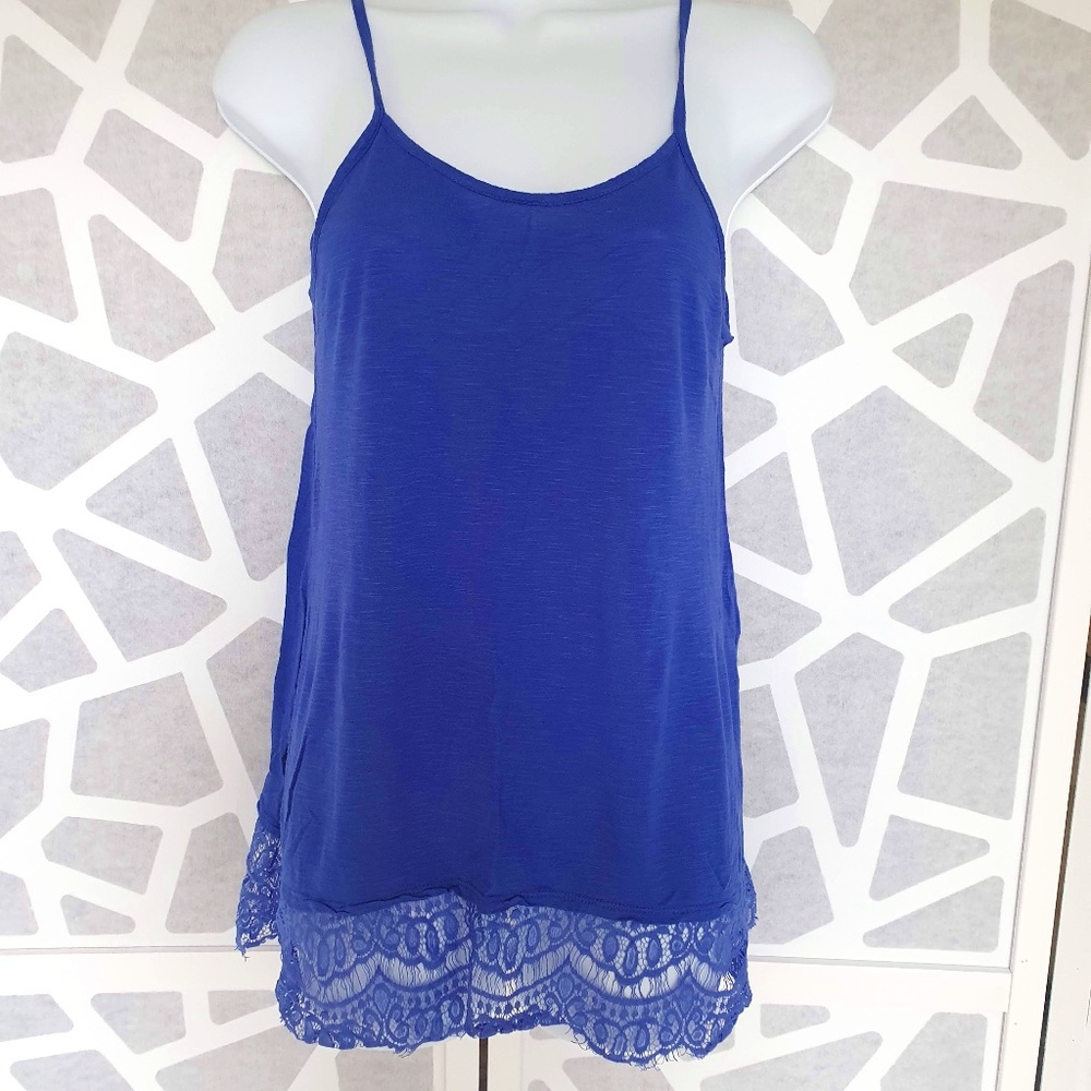 Blue Lace Slip on Top